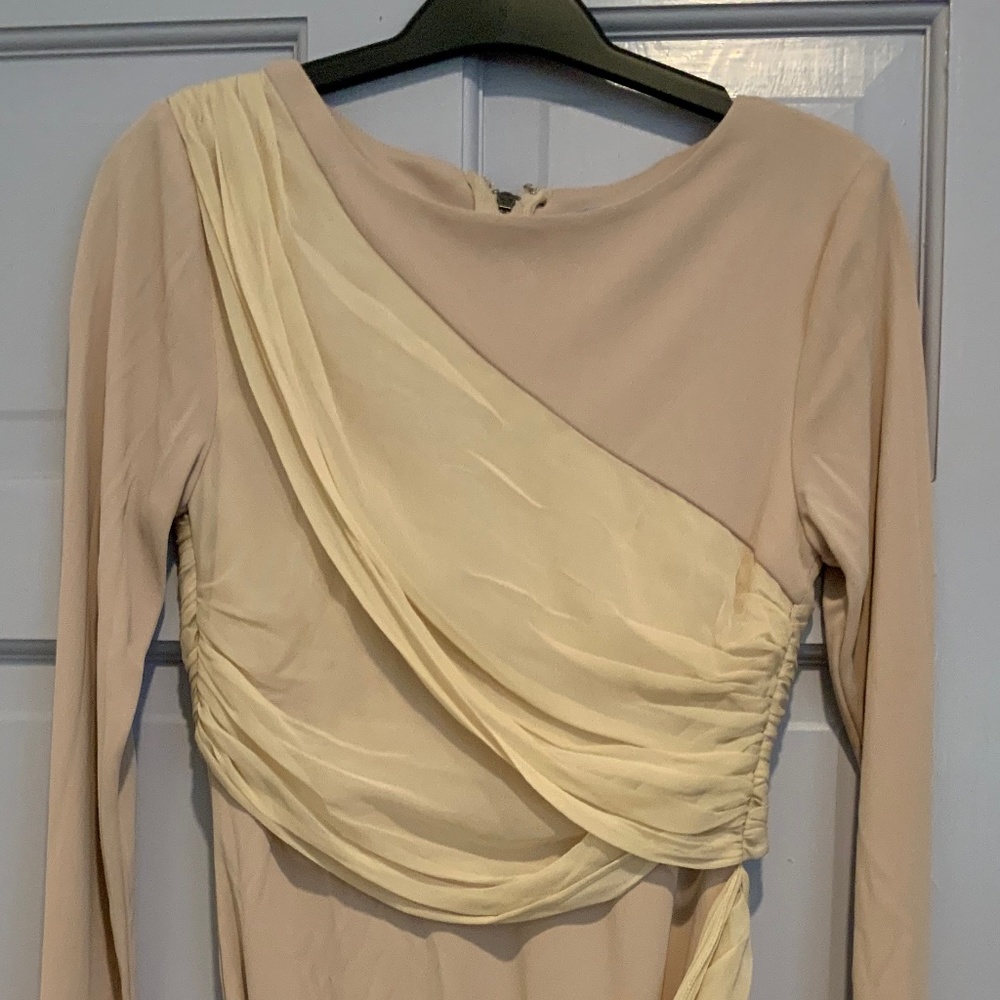 Alice + Olivia Cream Draped Mini Dress